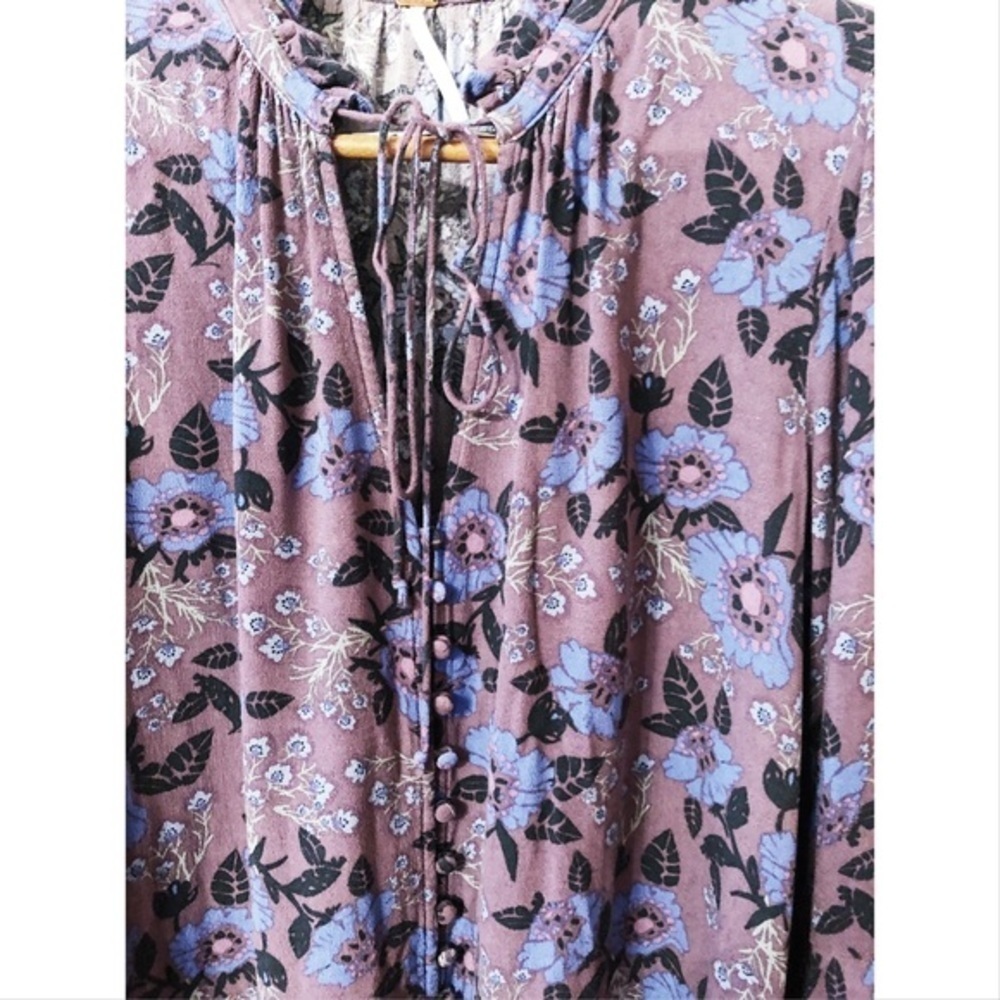 Free People floral mock neck tunic NWOT - Picture 6 of 8